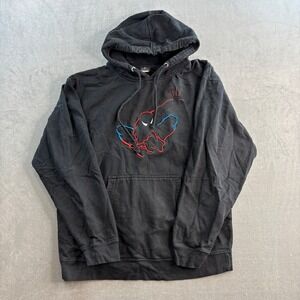 Spider-Man Universal Studios Marvel Hoodie Black Graphic Pullover Men's XL